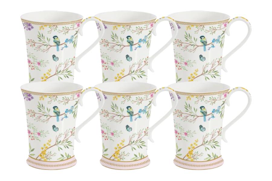 Набор 6 кружек Пение птиц, 0,3 л