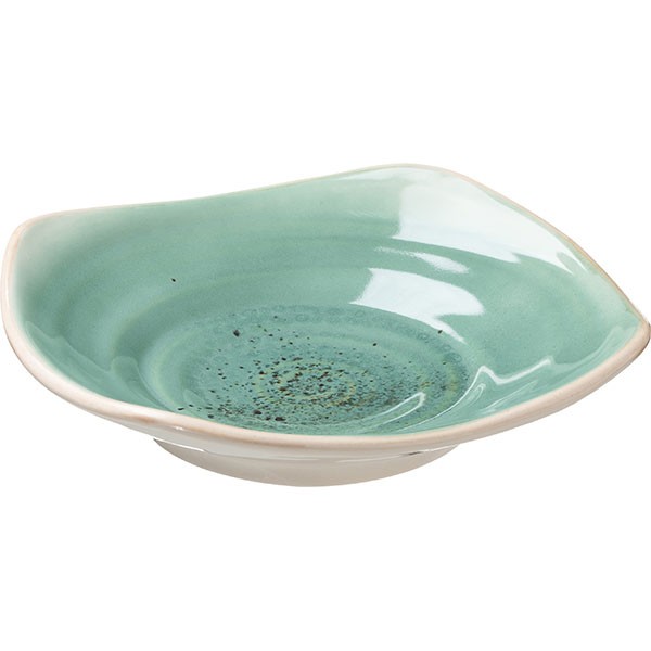 Тарелка «Эрбосо Реативо» квадратная, фарфор, 23✕23 см, бирюзовый, бежевый