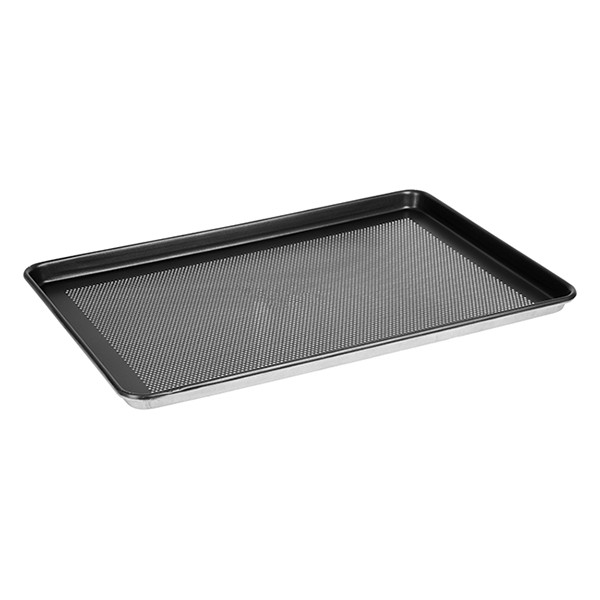 Противень для запекания с антипригарным покрытием перфорированный, алюминий, 60✕40✕3 см, черный