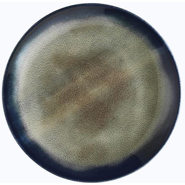 Тарелка «Нанокрем Дарк Блю» мелкая, фарфор, 300 мм, тёмно синий, зелёный