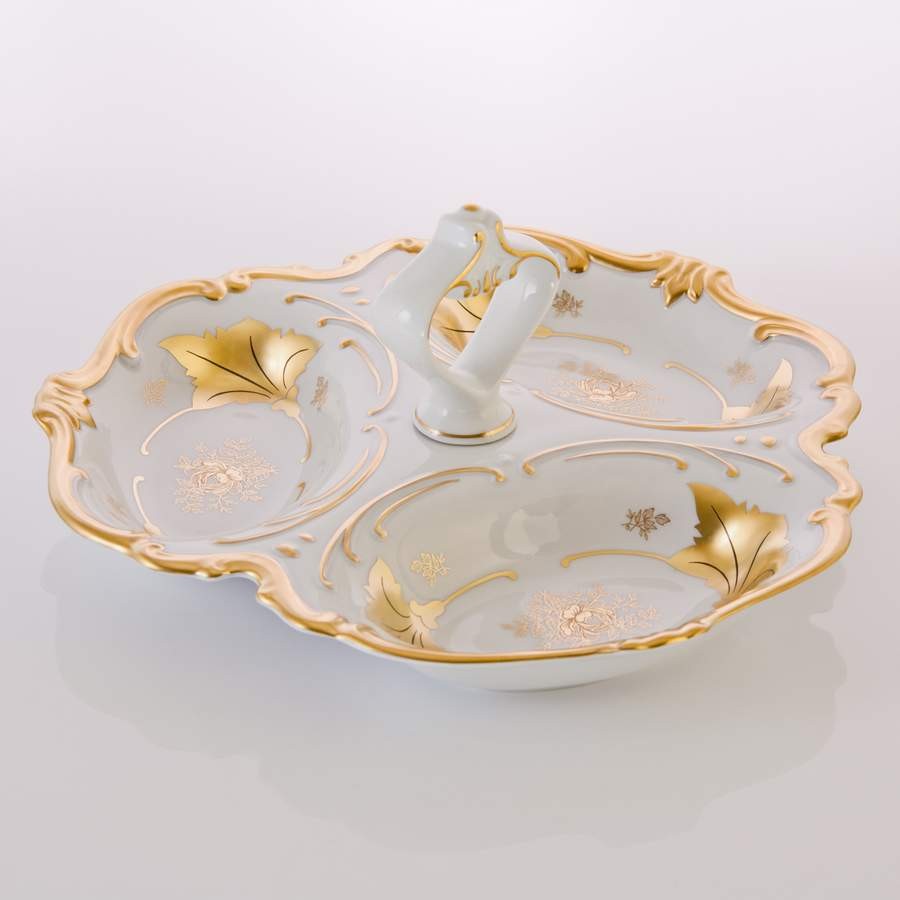 Менажница 31см. «Кленовый лист белый»