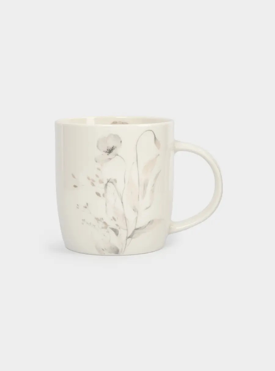 Кружка, 360 мл, костяной фарфор, молочная, Полевые цветы, Flower melody