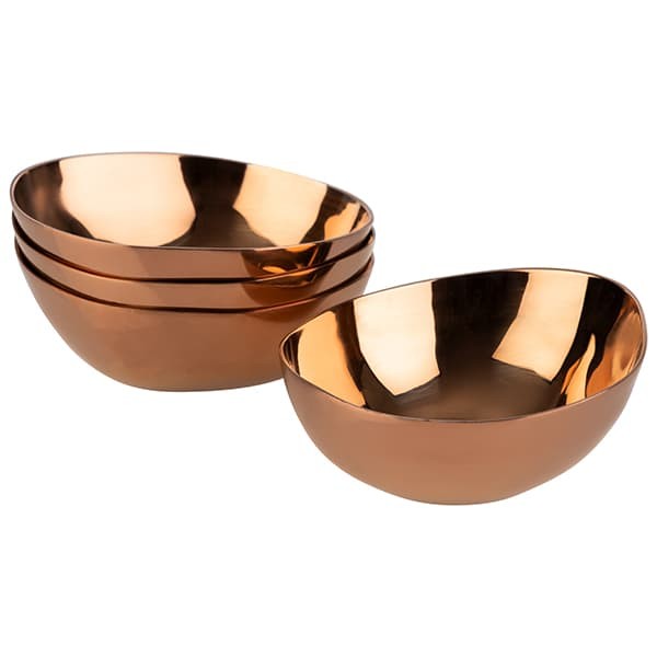 Салатник «Пеблс» набор, 4 шт, нержавеющая сталь, 65✕60✕25 мм, медный