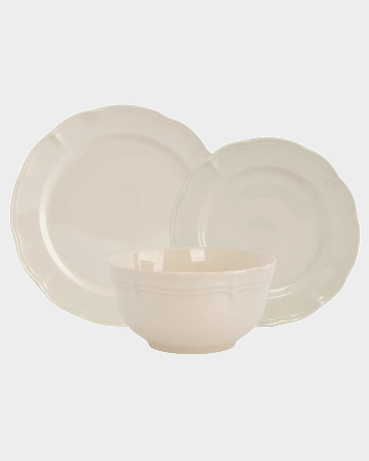 Сервиз обеденный, 4 персоны, 12 предметов, фарфор, молочная, Rustic