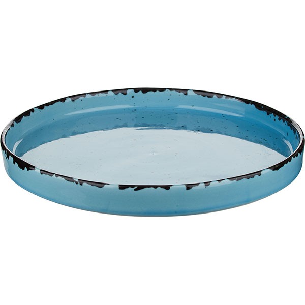 Блюдо, фарфор, 280 мм, голубой, коричневый