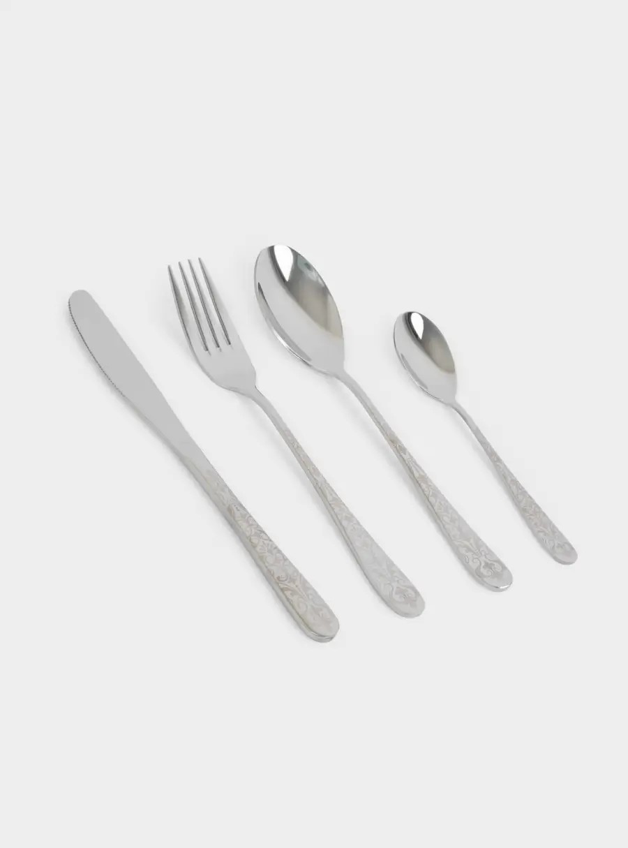 Столовые приборы, 12 персон, 48 предметов, сталь, серебристые, Узоры, Valetta