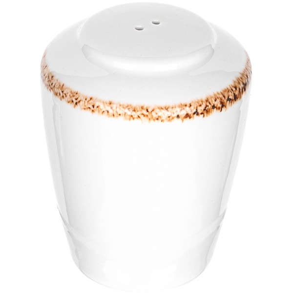 Перечница «Браун Дэппл», фарфор, 60/40 мм, белый, коричневый