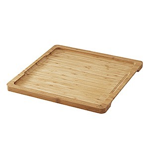 Поднос квадратный, дерево, H=15,L=290,B=290мм, бежев.