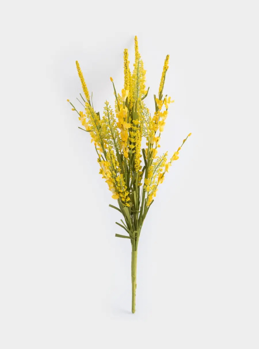 Ветка декоративная, 59 см, пластик/металл, Желтый букет, Interior spring