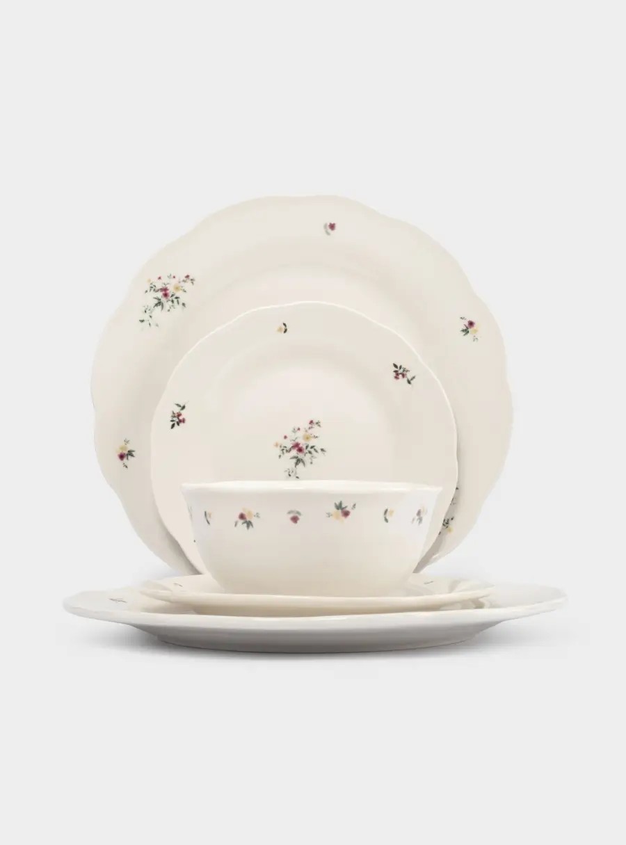 Сервиз обеденный, 12 персон, 36 предметов, костяной фарфор, белый, Цветы, Meadow