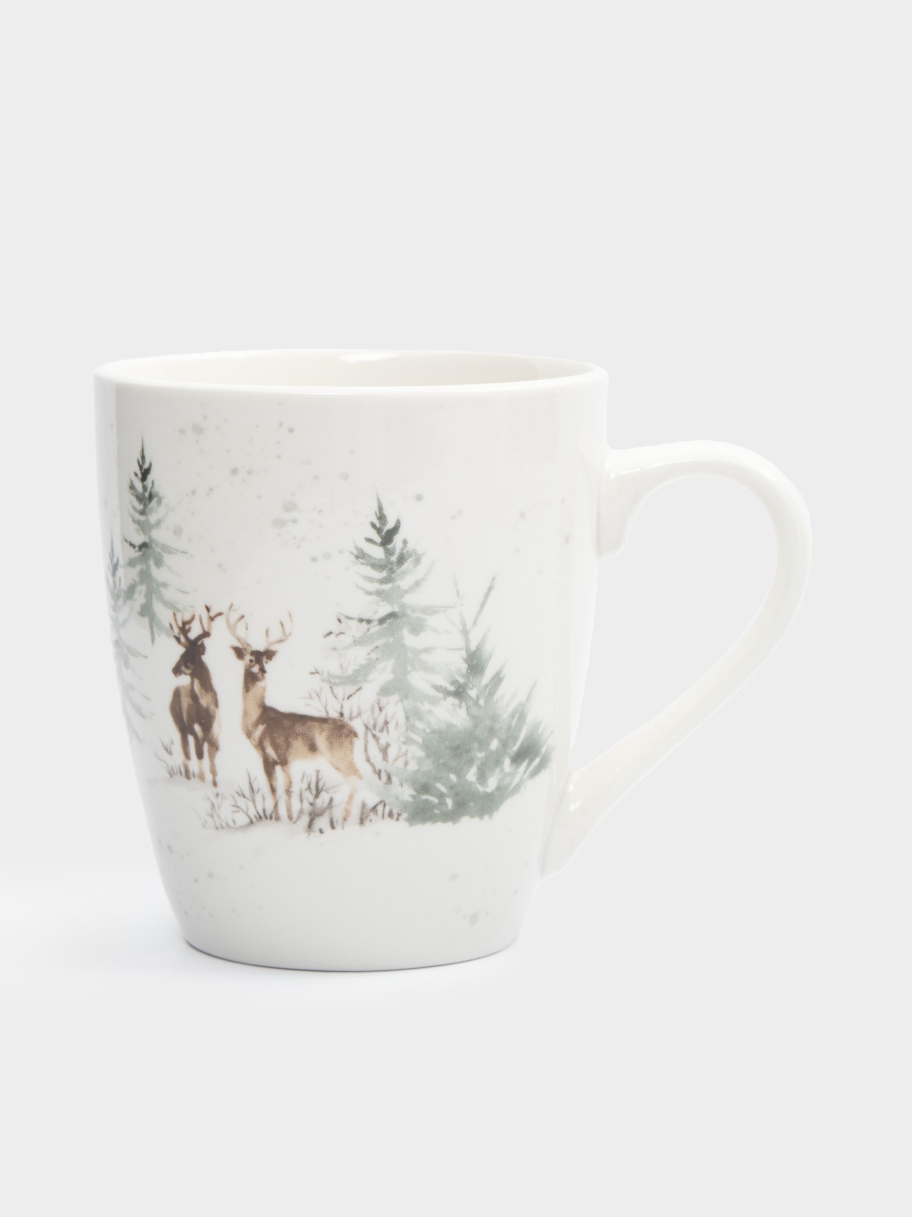Кружка, 350 мл, 2 шт, фарфор, белая, Олени в лесу, Maral Кружка, 350 мл, 2 шт, фарфор, белая, Олени в лесу, Maral