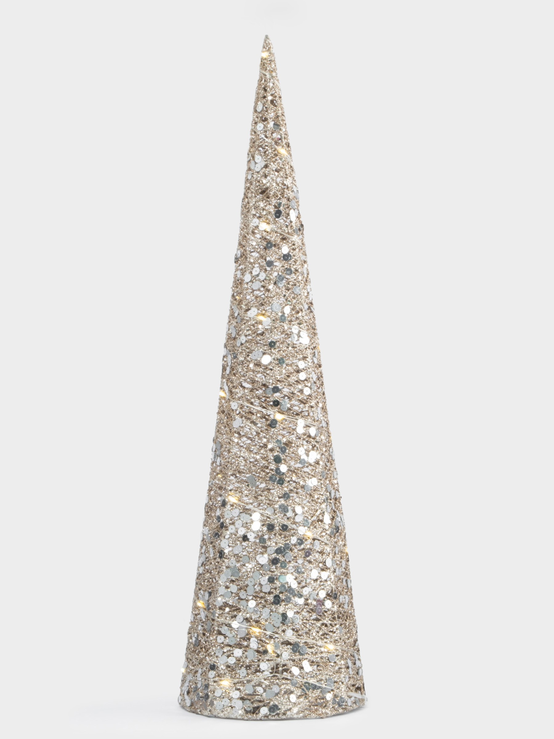 Ель-конус, 60 см, с подсветкой, полиэстер/металл, шампань, Celebration Ель-конус, 60 см, с подсветкой, полиэстер/металл, шампань, Celebration