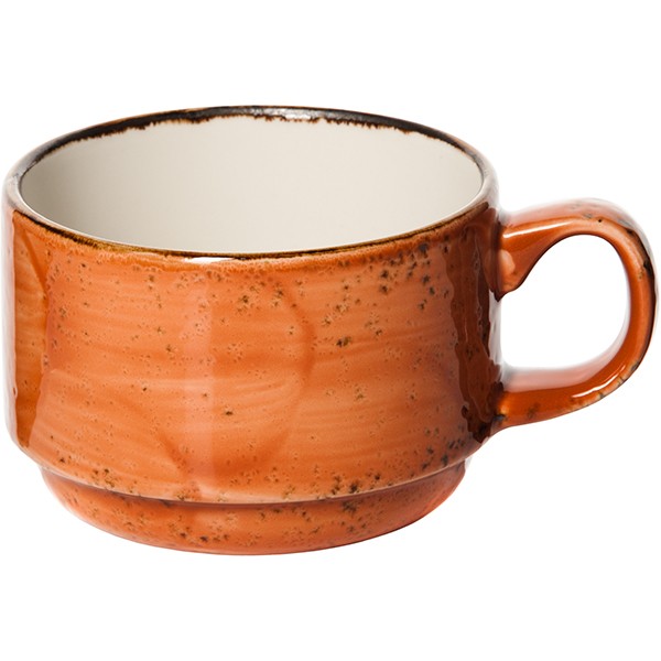 Чашка чайная «Крафт», фарфор, 225мл, D=83,H=57,L=110мм, терракот