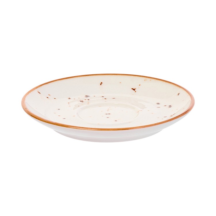 Блюдце «Париж», фарфор, 16 см, белый, коричневый