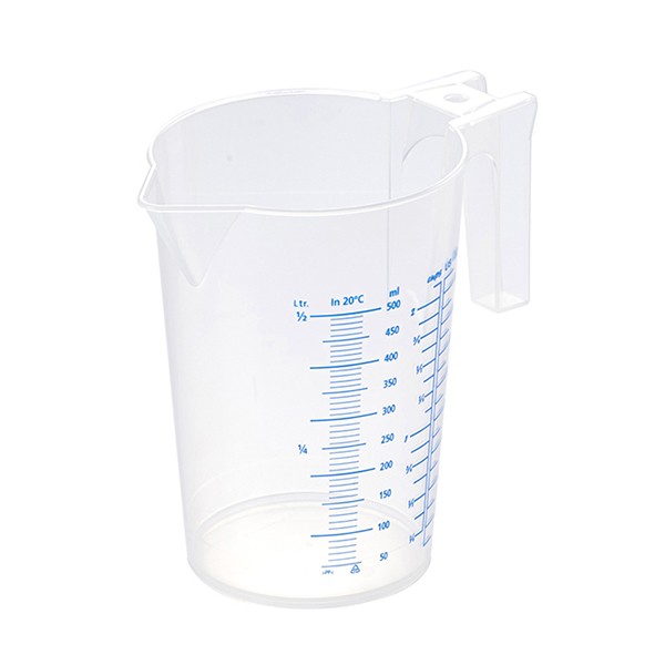 Стакан мерный с ручкой, пластик, 0,5 л, прозрачный