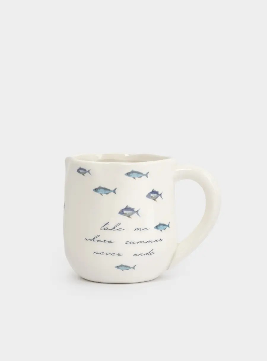 Кружка, 360 мл, керамика, белая, Рыбки, Sea world