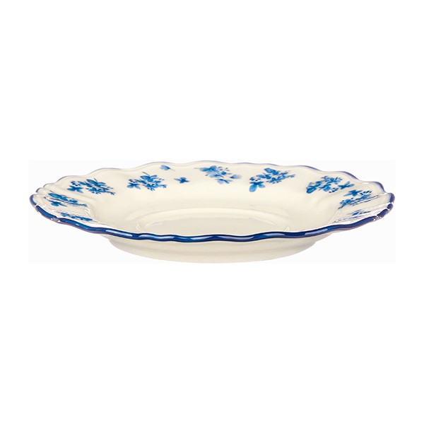 Блюдце «Фиори», фарфор, цвет слоновая кость, синий