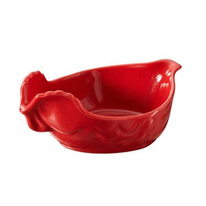Блюдо для дичи, фарфор, H=60,L=151,B=105мм, красный