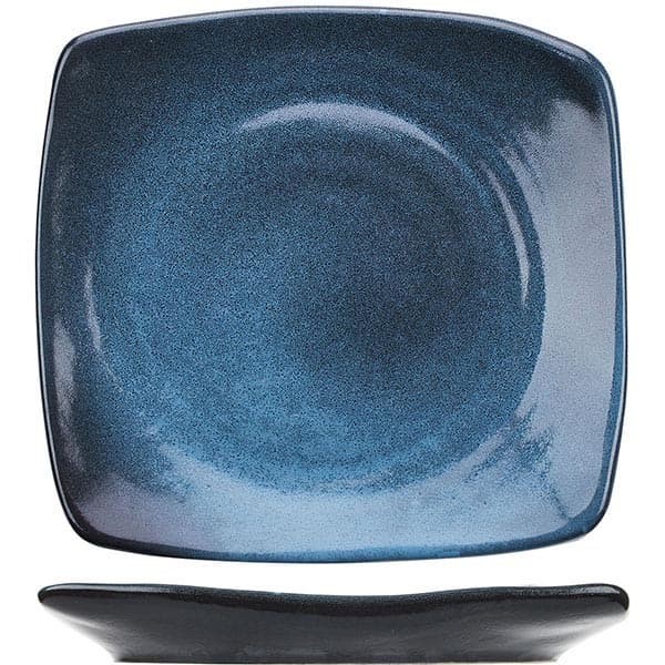 Тарелка «Млечный путь голубой», фарфор, 225✕215✕30 мм, голубой, черный