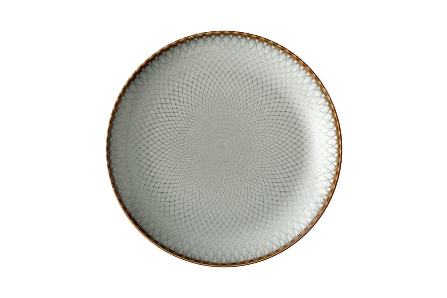 Тарелка закусочная, 20 см, керамика, серо-бежевая, Серые ромбы, Mandala