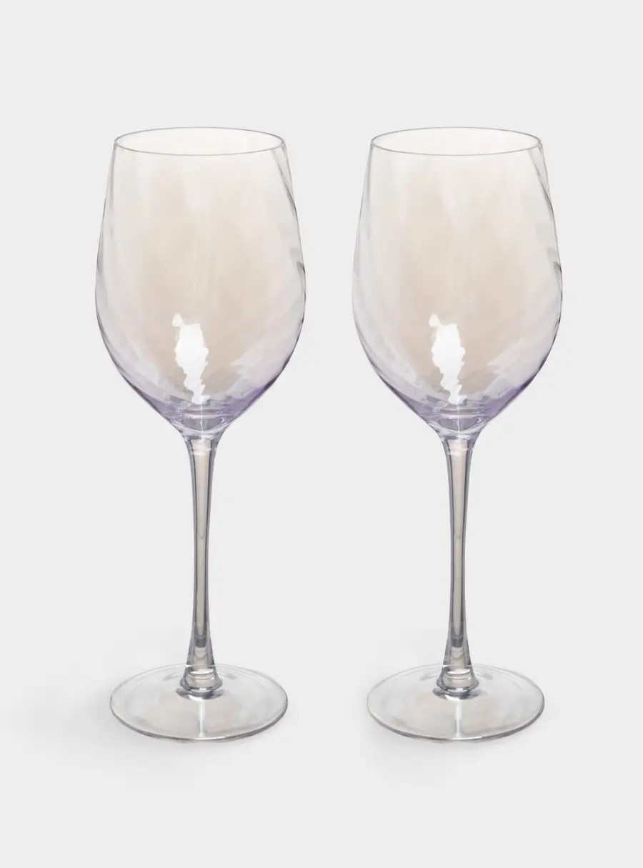 Бокал для вина, 330 мл, 2 шт, стекло, сиреневый, Romance