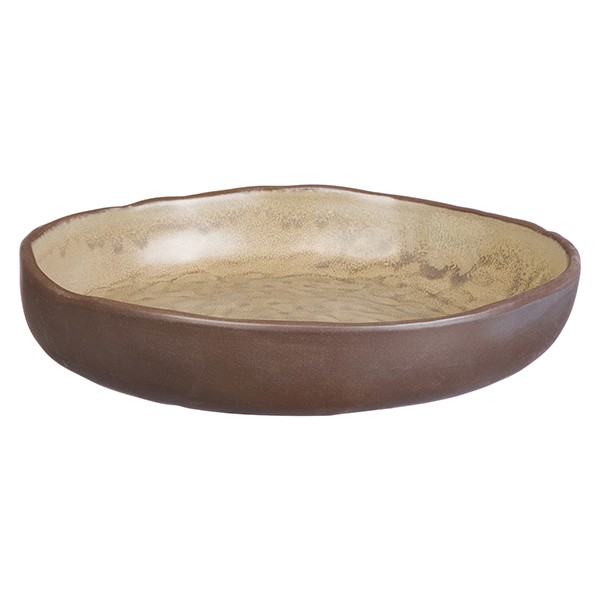 Тарелка «Грасп» с бортом, керамика, 19 см, коричневый