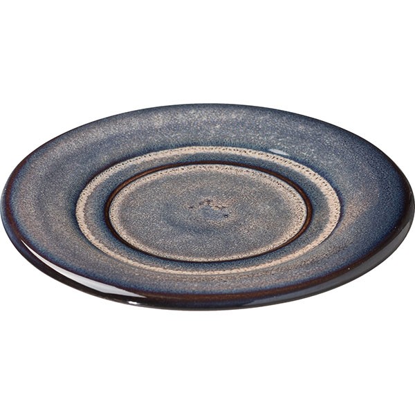 Блюдце «Пати», фарфор, 98 мм, серый, синий